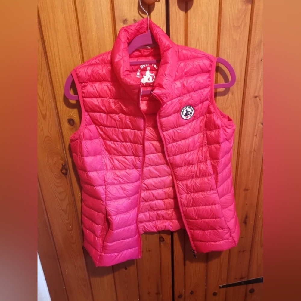 Pink Puffer Vest with Logo